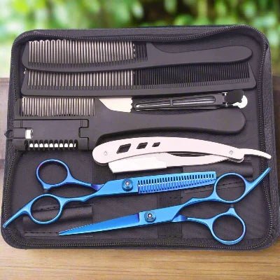 Ciseaux cheveux - HairScissorsPro™ - Bleu - Boucle Adore